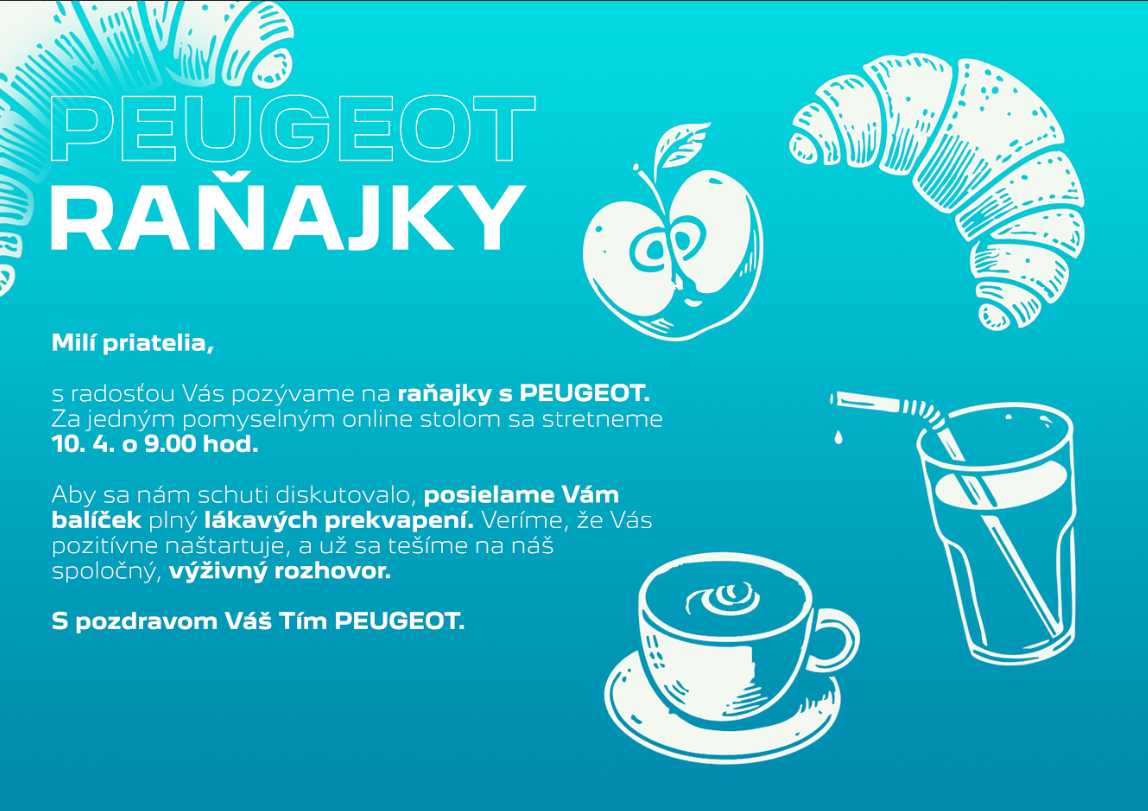 Pozvánka na raňajky pre Peugeot